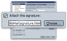 Attach email signature in Mozilla Mail