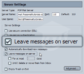 Email account's server settings