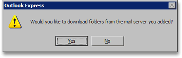 Outlook Express attempts to download Hotmail emails and folders