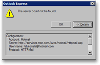 Outlook Express cannot connect to Hotmail