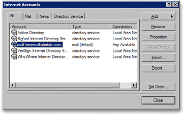 Outlook Express has added the email account you have just finished setting up