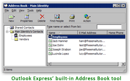 Outlook Express built-in Address Book