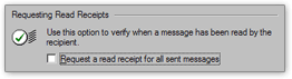 Requesting read receipts for all emails