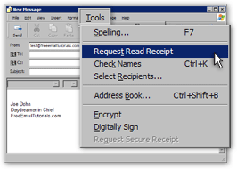 Manually request an Outlook Express email read receipt