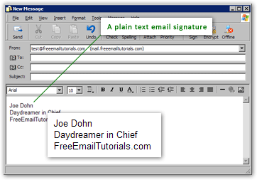 Using an plain-text signature in Outlook Express emails