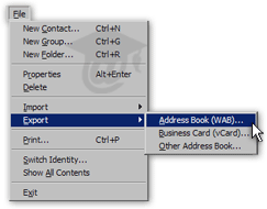 Export your contacts as Outlook Express address books (WAB)