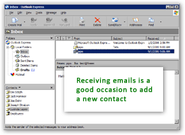 Creating new address book contacts from new emails