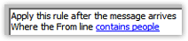 Setting email rule conditions in Outlook Express