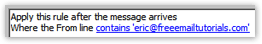Visible email rule criteria in Outlook Express