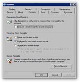 Read receipt options in Outlook Express