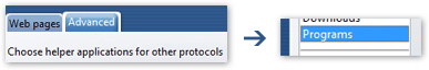 Selecting default programs and handlers in Opera