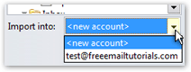 Importing new emails into a pre-existing email account