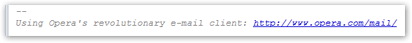 The auto-insertion of hyphens above your email signature in Opera Mail (M2)