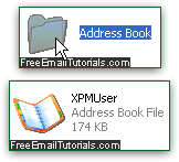 Outlook Express contacts file and address book folder