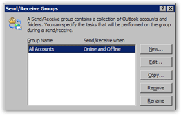 Send/Receive group options in Outlook 2003