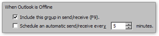 Outlook 2003 and offline send-receive options