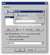 Adding an profile in Outlook 2003