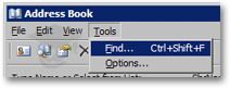 Finding a contact in Outlook 2003's address book