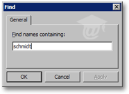 The Address Book's Find dialog in Outlook 2003