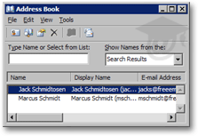 Finding contacts in the Outlook 2003 address book