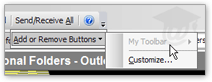 Customizing a custom toolbar in Outlook 2003