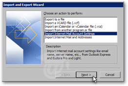 Using the Import and Export Wizard in Outlook 2003