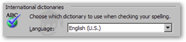 Using international dictionaries in Outlook 2003