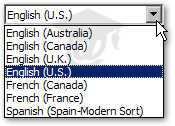 Pre-installed international dictionaries in Outlook 2003