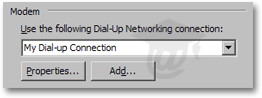 Using a modem to allow Outlook 2003 to connect to the Internet