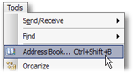 Opening Outlook 2003's address book