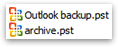 Outlook.pst: the default PST file in Outlook 2003