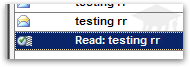 A processed read receipt in Outlook 2003