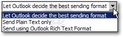 Email format selection in Outlook 2003