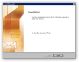 Finished with your email account setup in Outlook 2003!