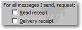 Automatically request read receipts or delivery receipts in Outlook 2003