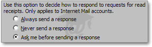 Handling incoming read receipts in Outlook 2003