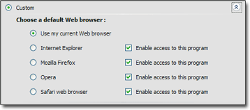 Choose the default Windows XP browser