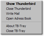 ThunderTray's right-click menu