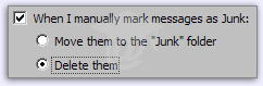 Let Thunderbird to delete emails you *manually* mark as junk