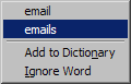 Thunderbird suggests alternate spellings