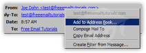 Adding an email address to Thunderbird's Address Book