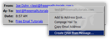 Create Filter From Message in Thunderbird