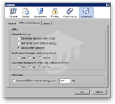 Thunderbird's Offline and Disk Space advanced settings