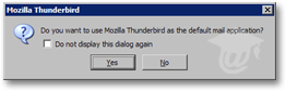 Thunderbird checking if it is (or should be) the default email client