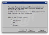 Import settings in Thunderbird