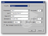 Thunderbird's Fonts options dialog