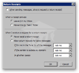 Read receipts options in Mozilla Thunderbird