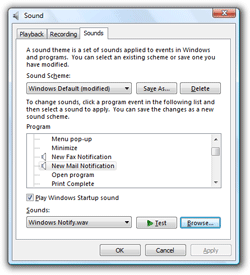 Windows Vista's Sound dialog
