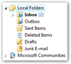 Windows Mail folder tree on Windows Vista