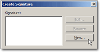 Create a new email signature